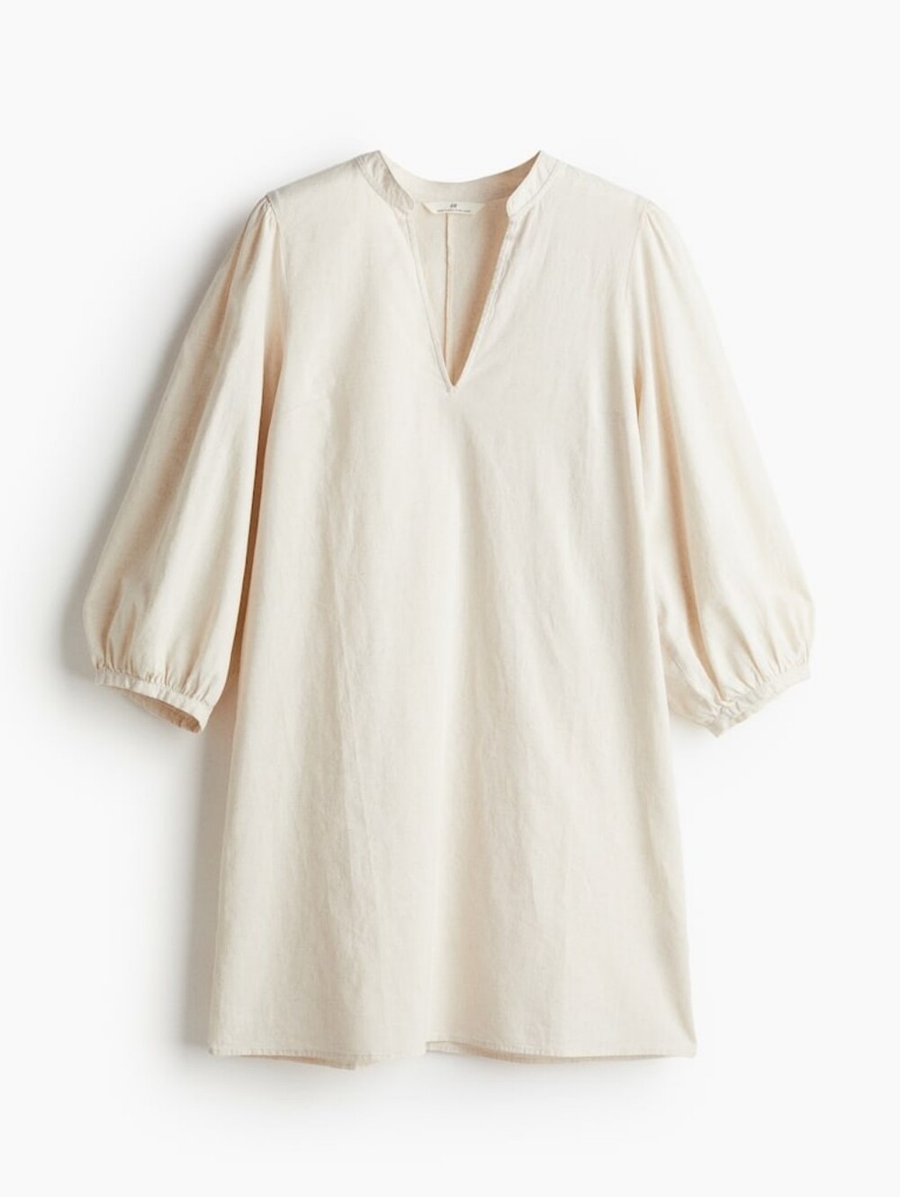 H&M Oversized Linen-Blend Tunic Dress | XL | Cream Off-White | Coastal Boho Chic